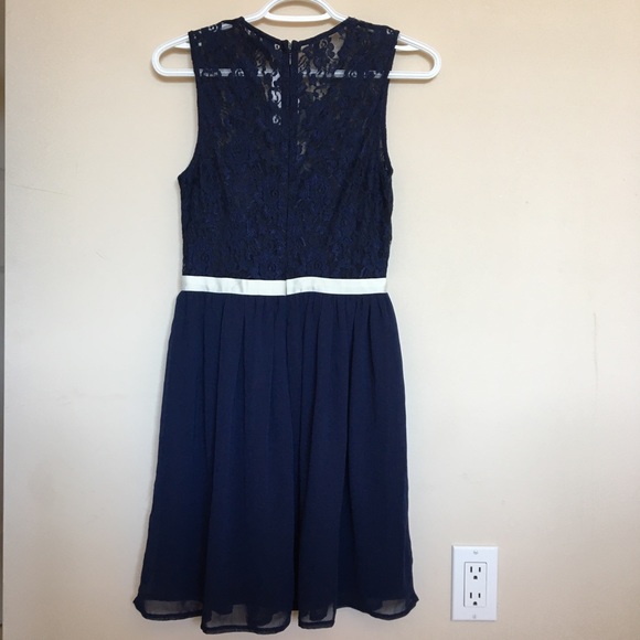 Navy Blue Lace Dress - Picture 2 of 7